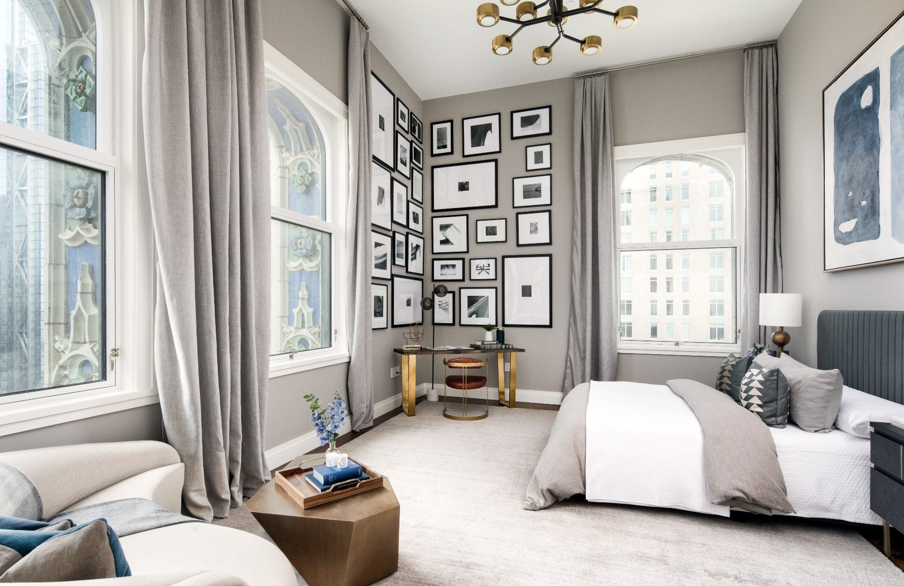 Popular Living Room Wall Decor | Wall Prints | Contemporary Living Room by Natalie Kraiem | Find more inspiration in the LuxDeco.com Style Guide