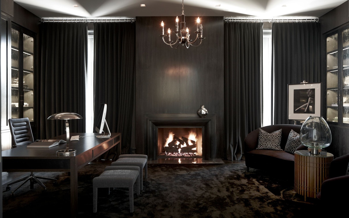 Blackened stone fireplaces | Feature Fireplace Design Ideas | LuxDeco.com