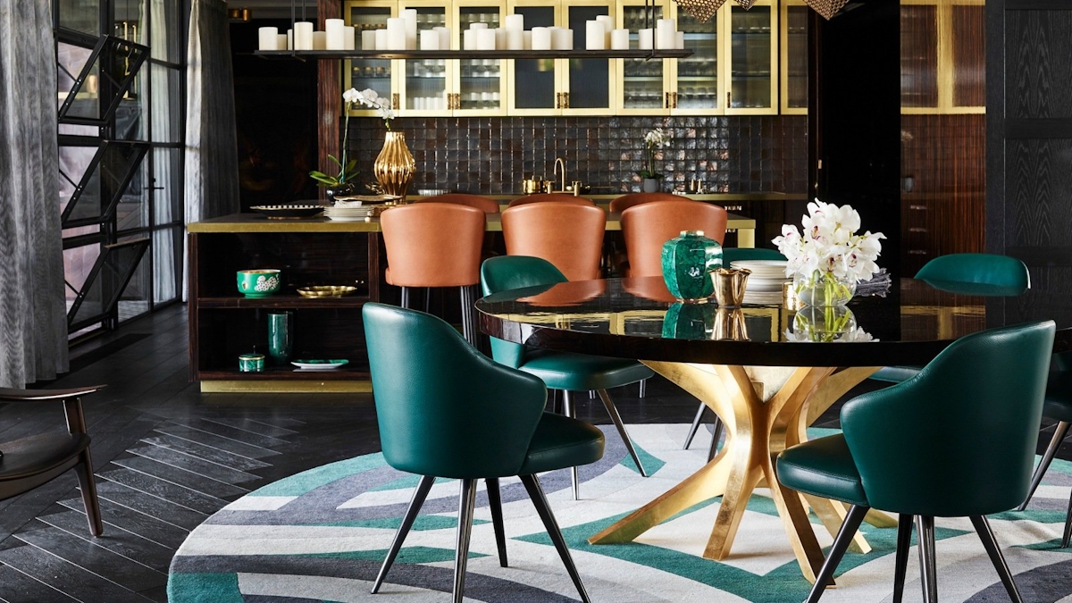Greg Natale | Black and Green Dining Room | The Luxurist | LuxDeco.com
