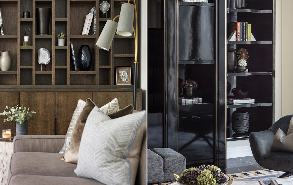 Living Room Storage Furniture Ideas | Left -Sophie Paterson; Right - Elicyon | Read more in the LuxDeco.com Style Guide