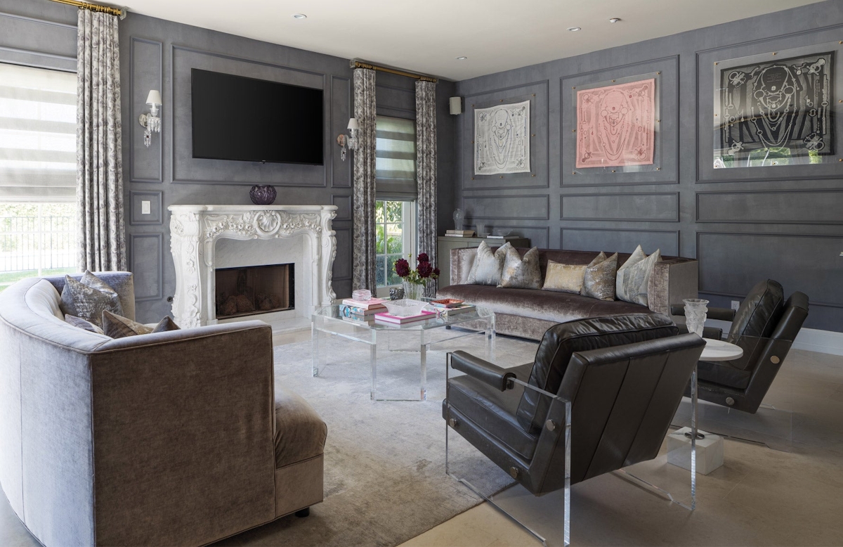 Ryan Saghian | Grey Living Room | Read more on the LuxDeco.com Style Guide