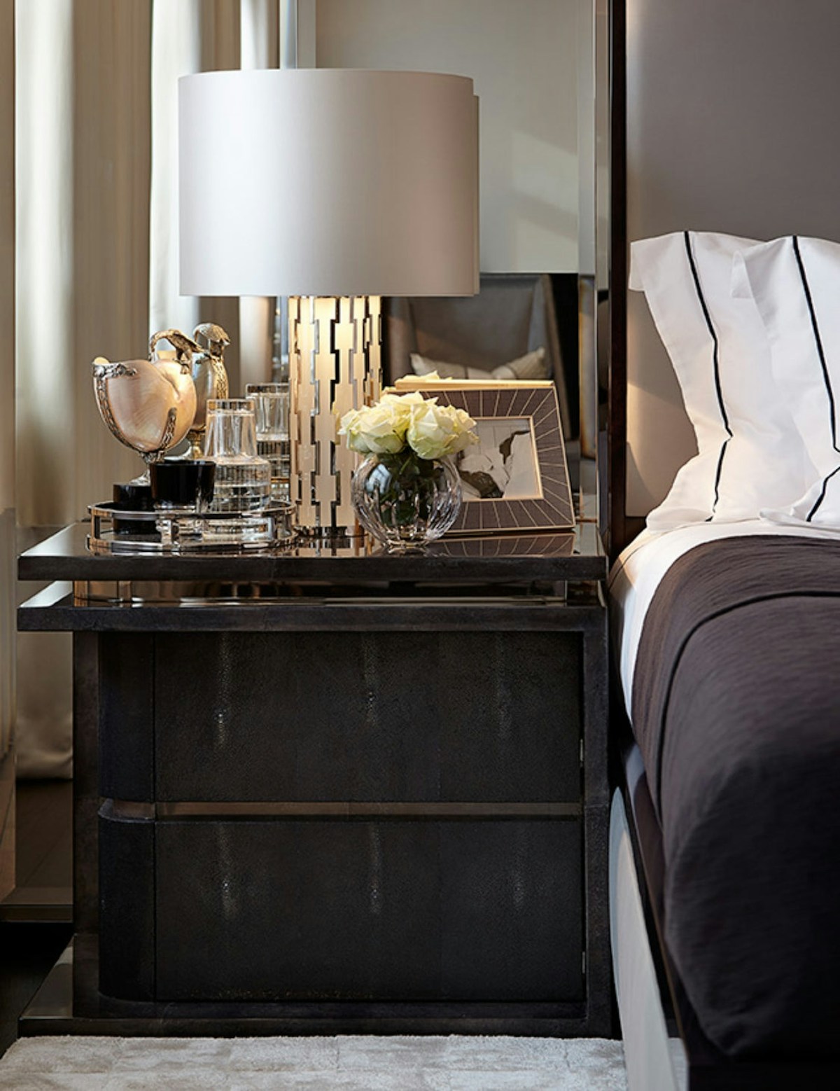 How To Style A Bedside Table - Styling Bedside Tables - Contrast and complement