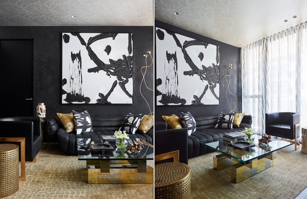 Black Living Room Ideas _ Greg Natale _ Black and Gold Living Room _ Read more in the LuxDeco.com Style Guide