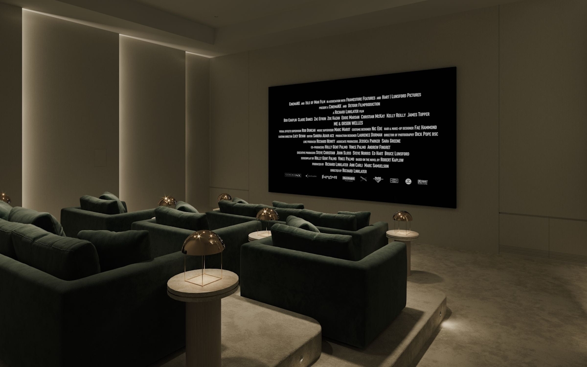 Conscious Minimalism Interior Design - Cinema Room - Alix Lawson LuxDeco.com Style Guide