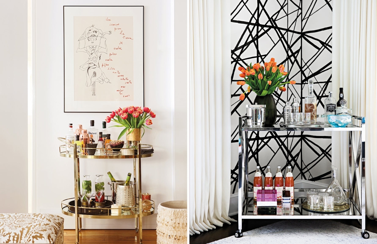 How To Create A Stylish Bar Cart | Images by Natalia Miyar and A-List Interiors | Drinks Trolley Styling | LuxDeco.com