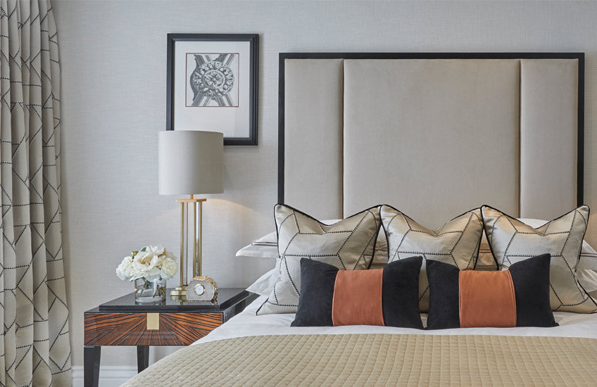 Art Deco Bedroom Design | LuxDeco Interior Design Studio | Camellia & Peony Bouquet by Diane James | Shop the Look at LuxDeco.com