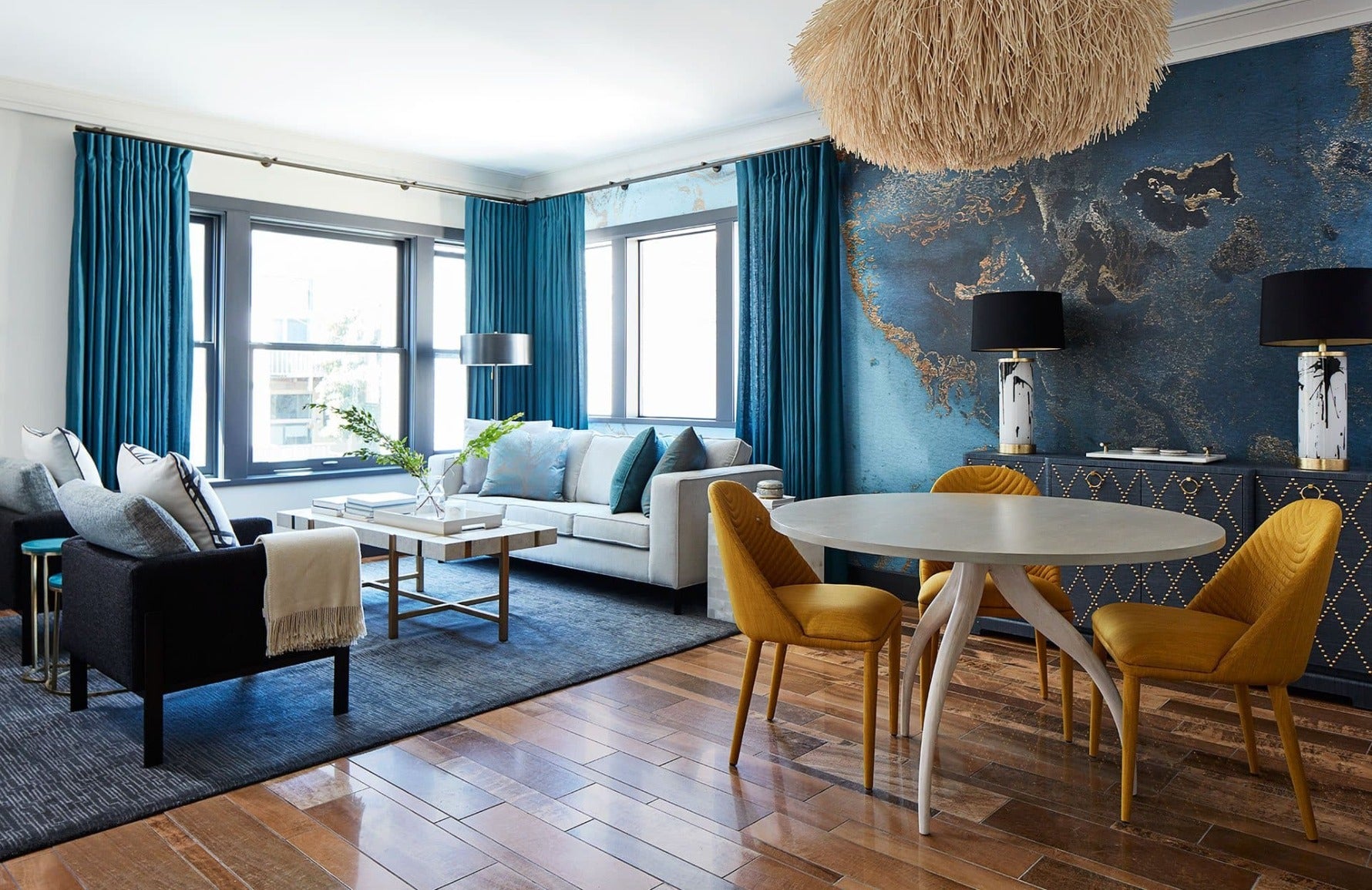 Blue living room top