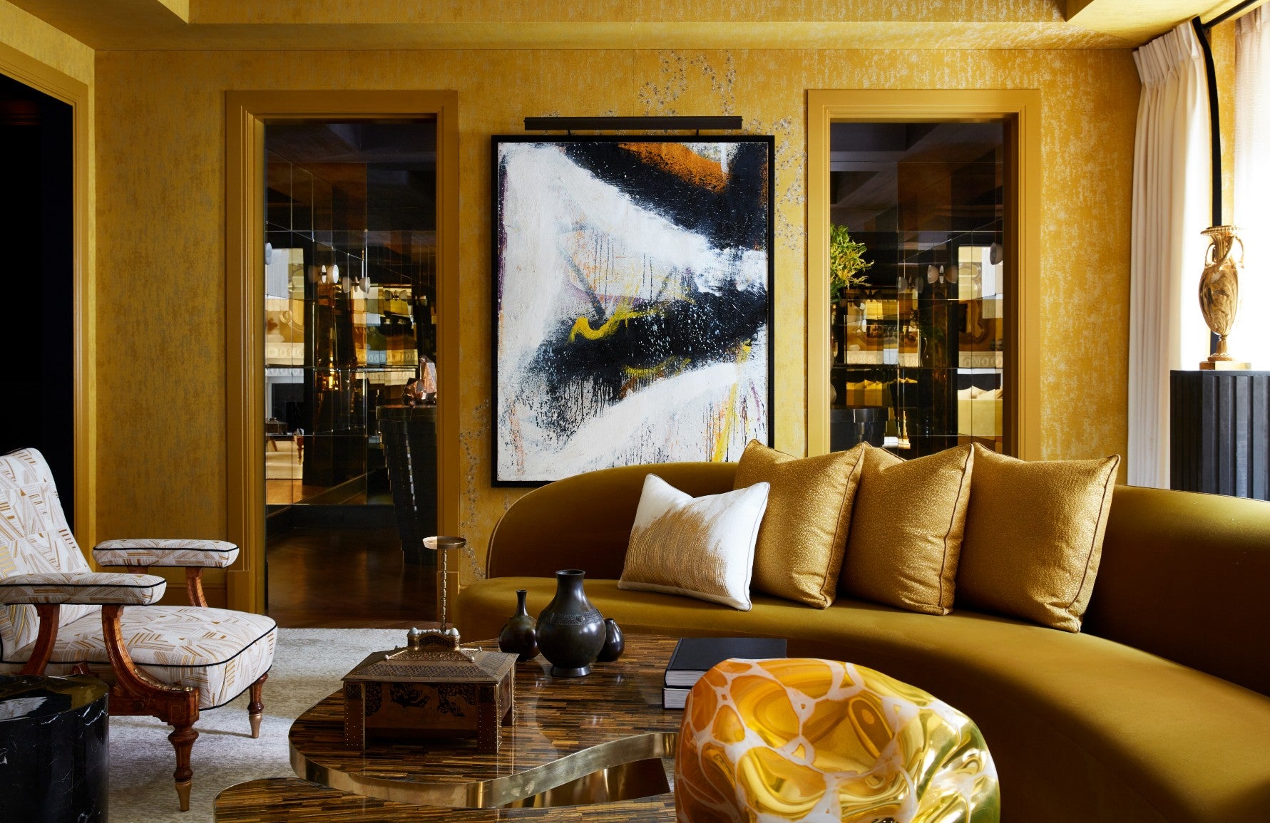 Yellow decorations for living room cheap