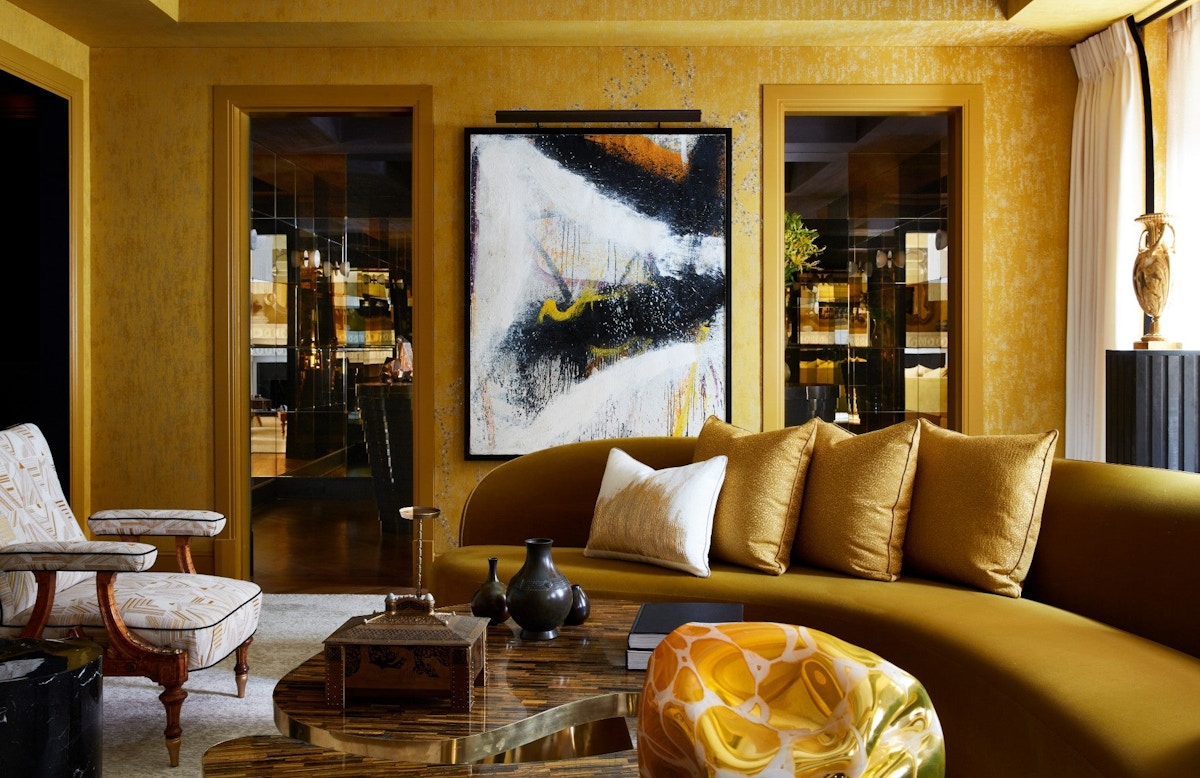 Best Yellow Living Room Ideas | Gold Living Room Colour Scheme | Decorating with Yellow | LuxDeco.com Style Guide