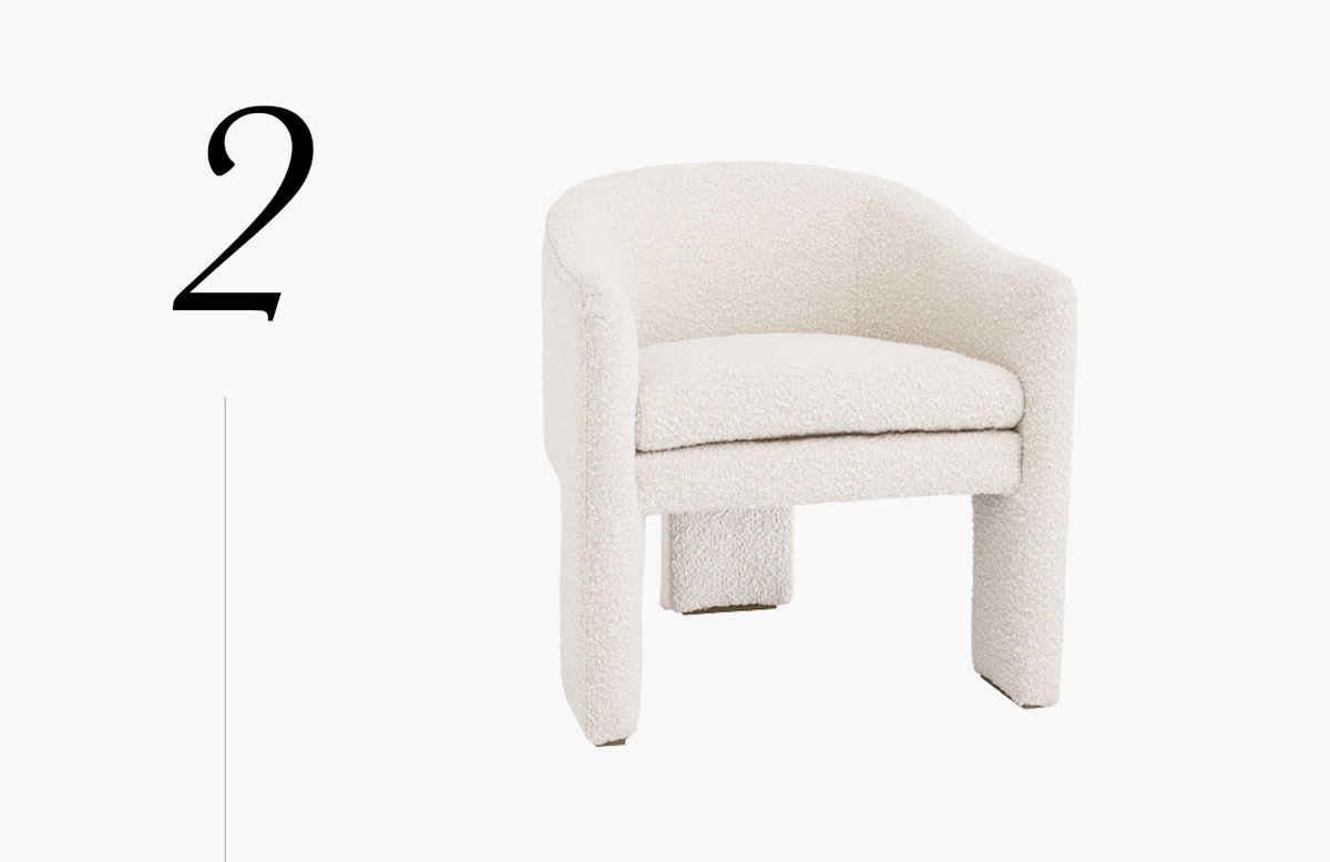 Pebbles Bouclé Chair, Cream