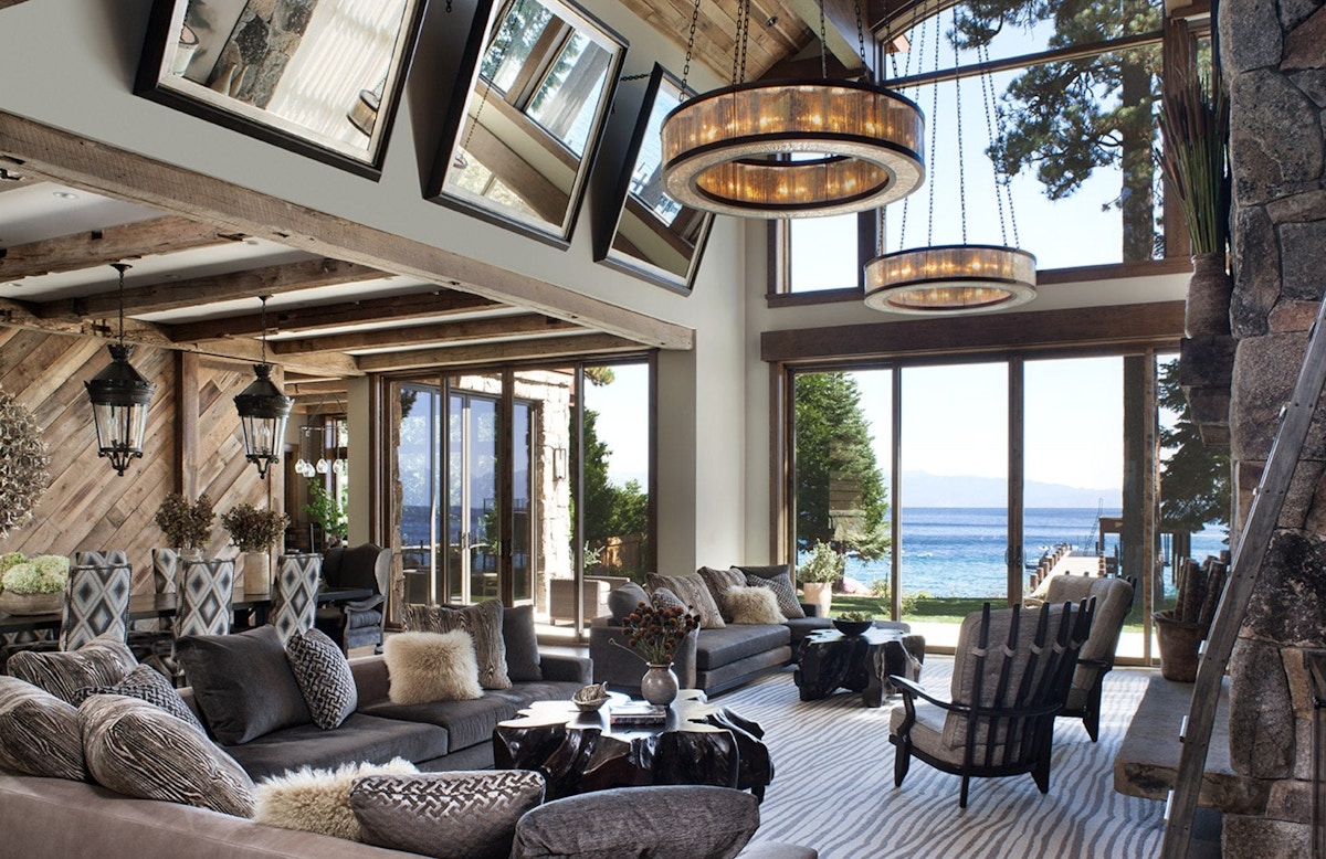 Luxury Chalet Living Room | Design by Jeff Andrews | Shop Chalet Furniture Online at LuxDeco.com