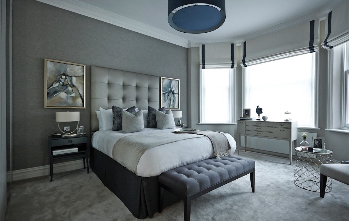 Grey Bedroom Ideas | Bedroom Interior by March & White | Read more in the LuxDeco Style Guide