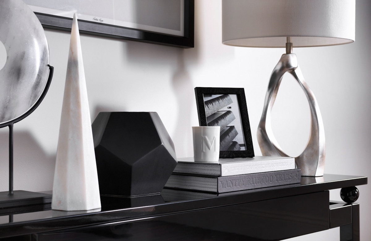 Black Living Room Ideas _ L'Objet _ Black Accessories _ Read more in the LuxDeco.com Style Guide