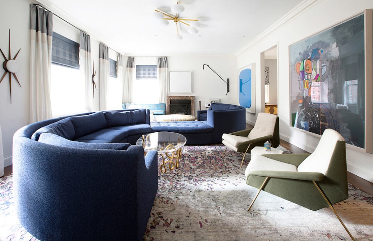 Unique Area Rugs – Fawn Galli Interiors, Upper East Side living room – LuxDeco.com Style Guide