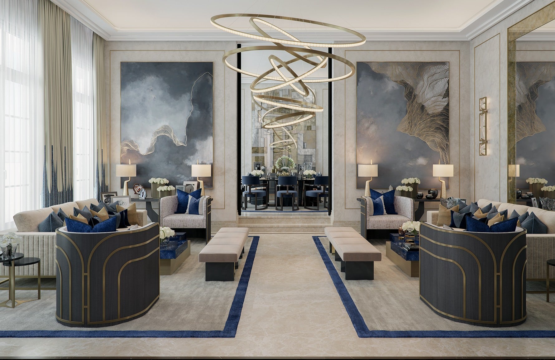 Popular Living Room Wall Decor | Canvas Wall Art | Contemporary Living Room by Eliycon | Find more inspiration in the LuxDeco.com Style Guide