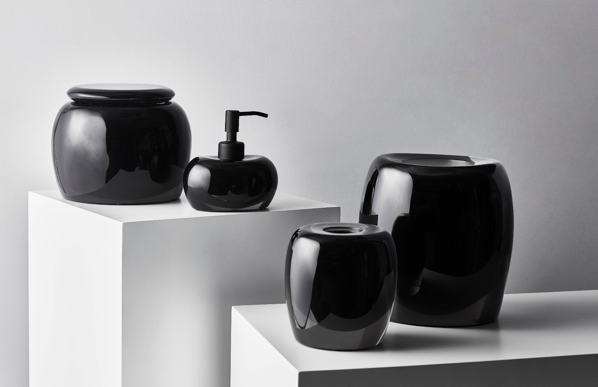 Kelly Hoppen for SV Casa | Black Bathroom Accessories | Shop the collection exclusively at LuxDeco.com