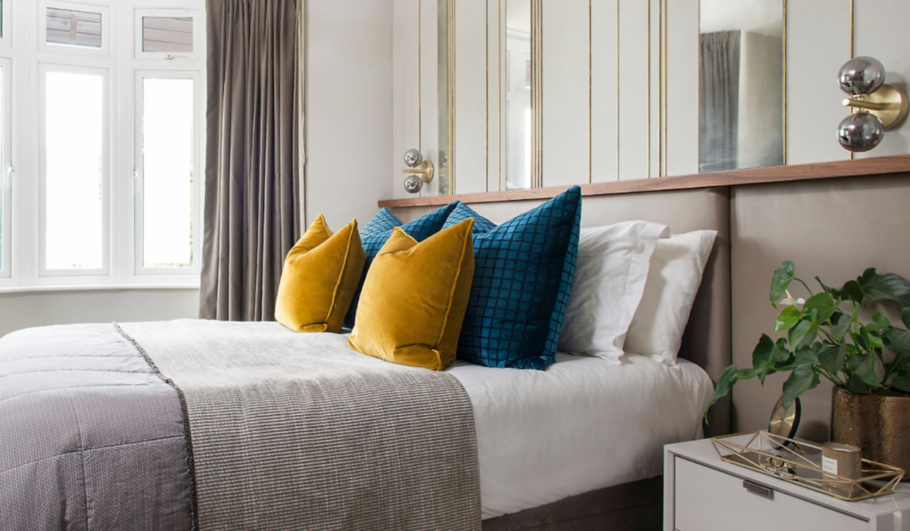 Popular Bedroom Colour Schemes | Yellow and Blue Bedroom Idea | Discover the Luxurist at LuxDeco.com