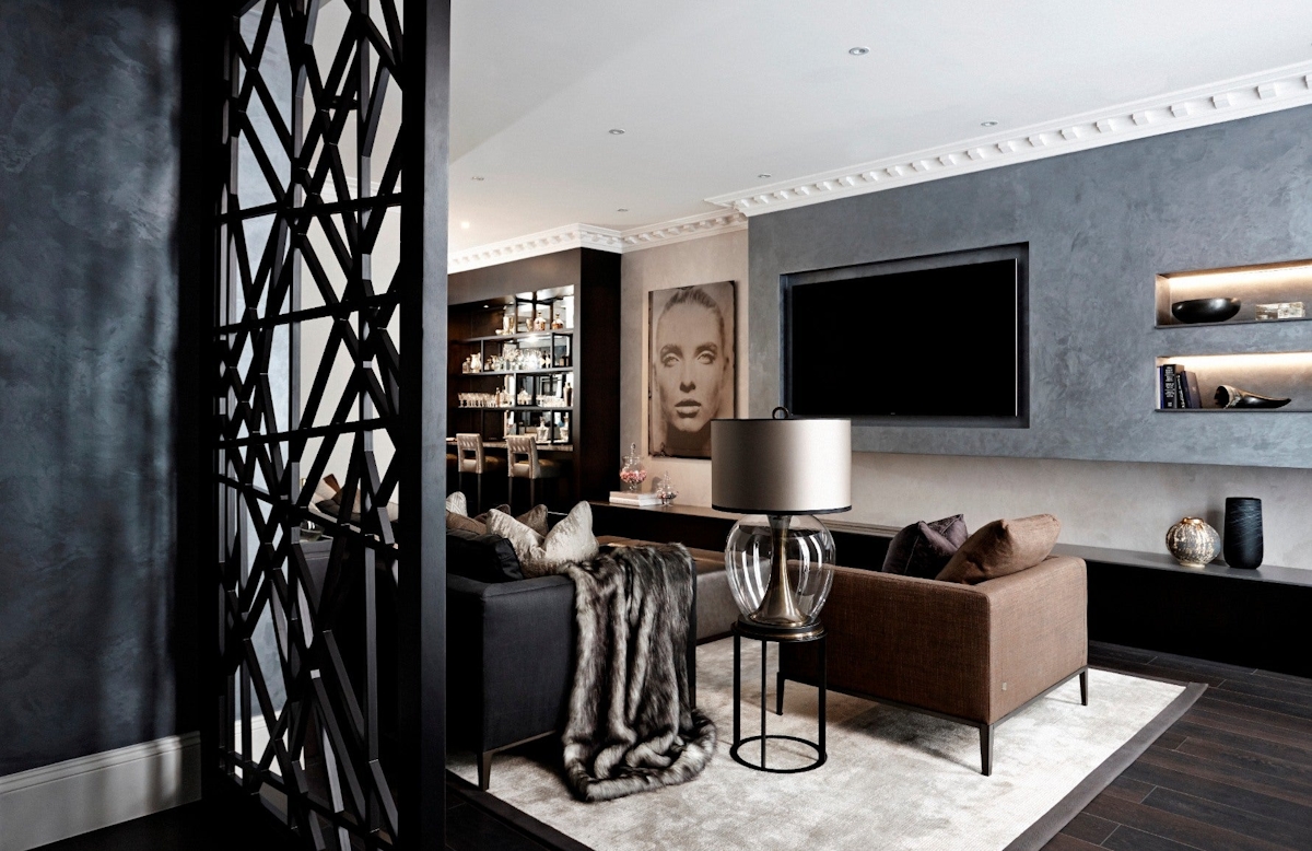 Black Living Room Ideas _ Bailey London _ Black and Grey Living Room _ Read more in the LuxDeco.com Style Guide