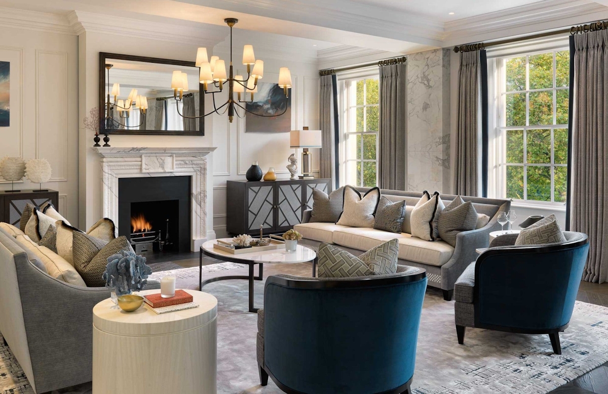 Teal and Grey Living Room | 15 Grey Living Room Ideas | Grey Lounge Colour Schemes | Finchatton | Read more in the LuxDeco Style Guide