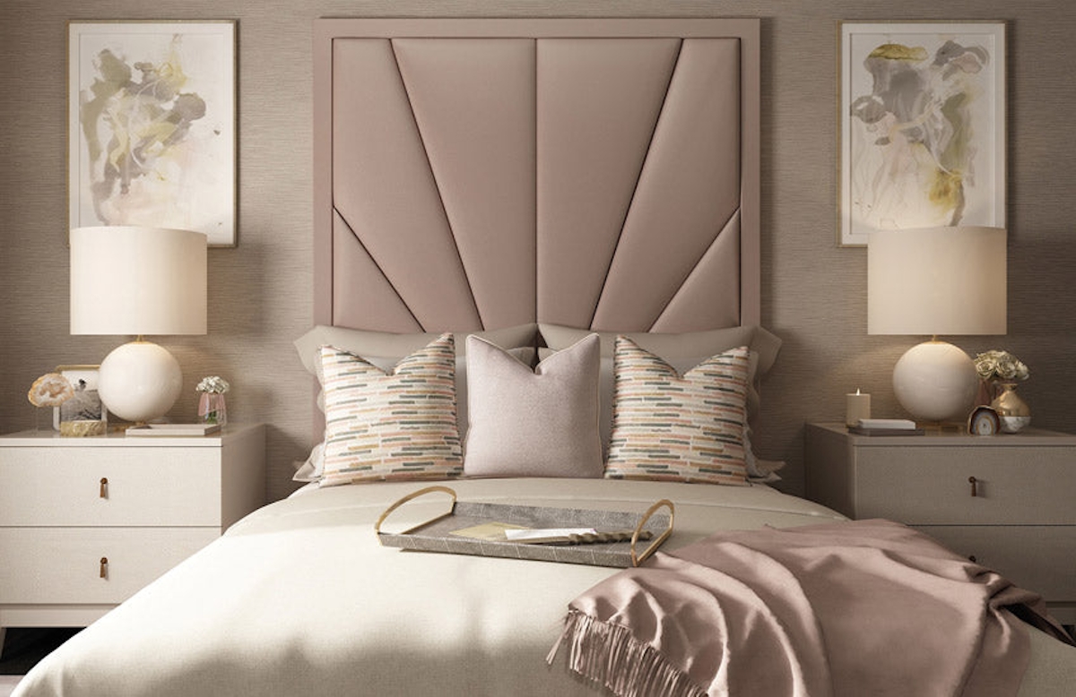 Shop the LuxDeco Riverside Collection online at LuxDeco.com – Stylish Pink Bedroom