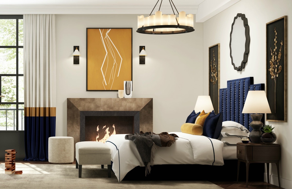 Eclectic Art Deco Bedroom | Luxury Interior Design | Shop our Wimbledon Collection at LuxDeco.com