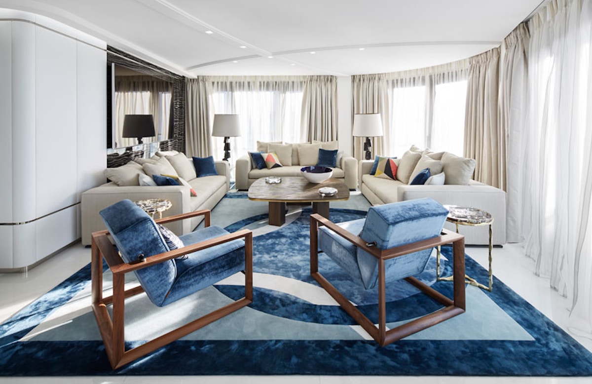 Unique Area Rugs – Stephanie Coutas, Cannes living room – LuxDeco.com Style Guide