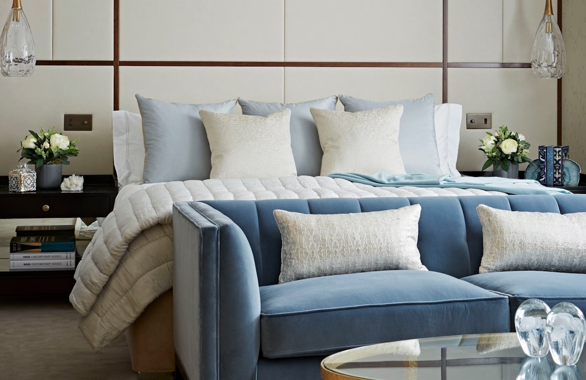 Blue Bedroom Colour Schemes | Taylor Howes | Discover luxury interiors in the Luxurist at LuxDeco.com