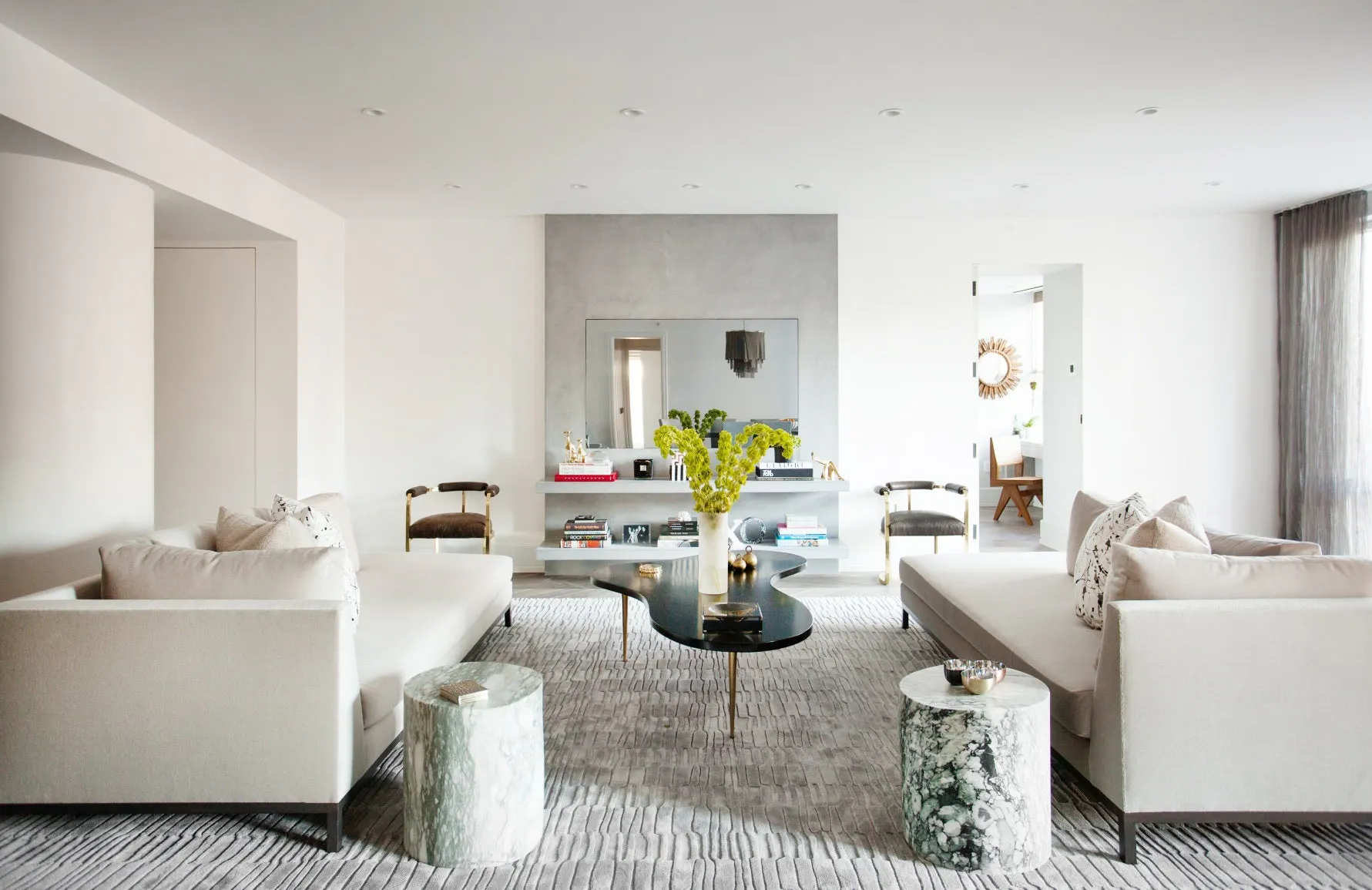 Transitional White Living Room Decorating Ideas