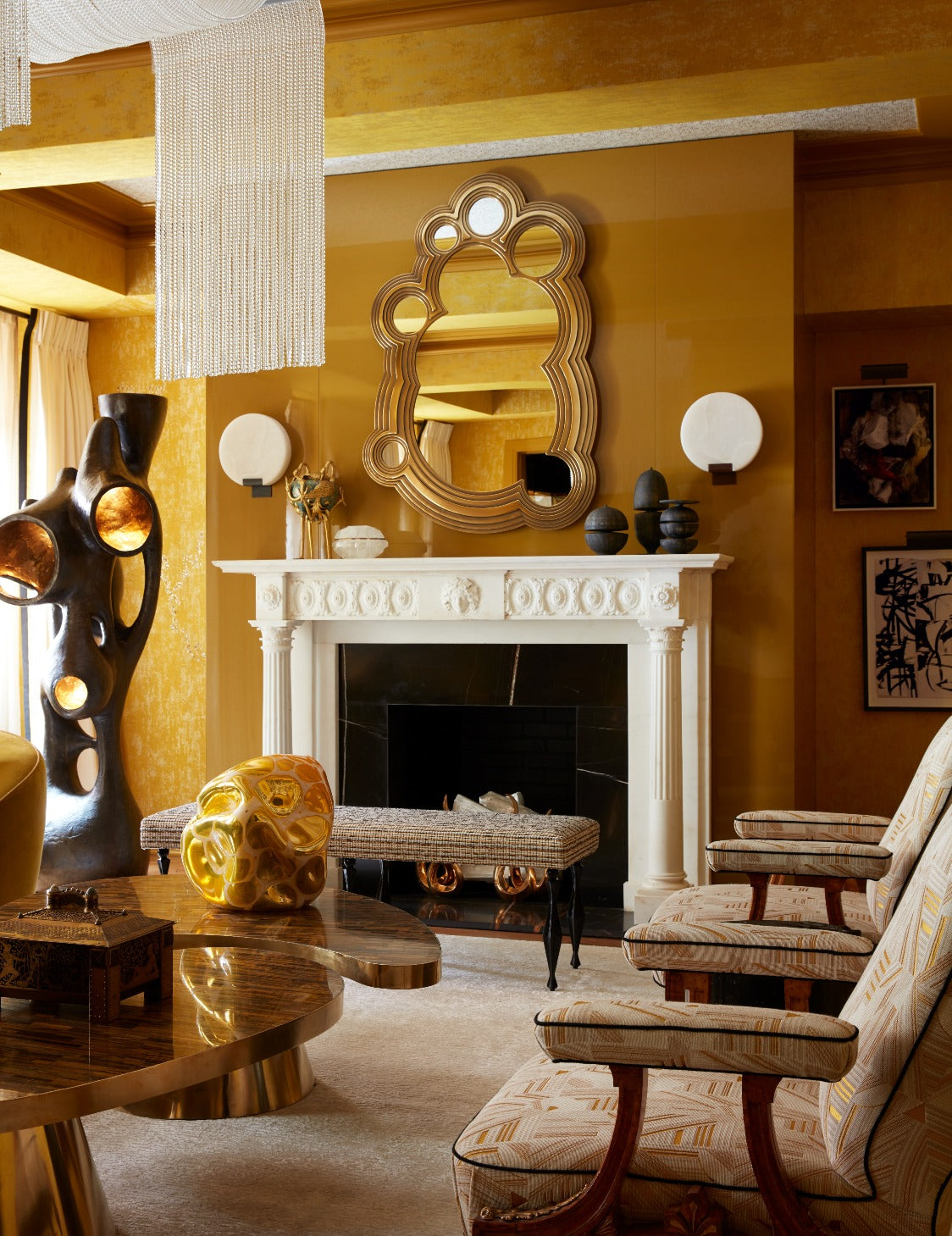 Yellow living sales room accessories