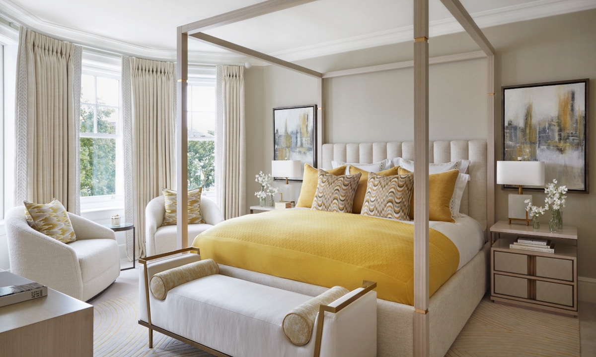 Popular Bedroom Colour Schemes | Yellow Bedroom Idea | Discover the Luxurist at LuxDeco.com