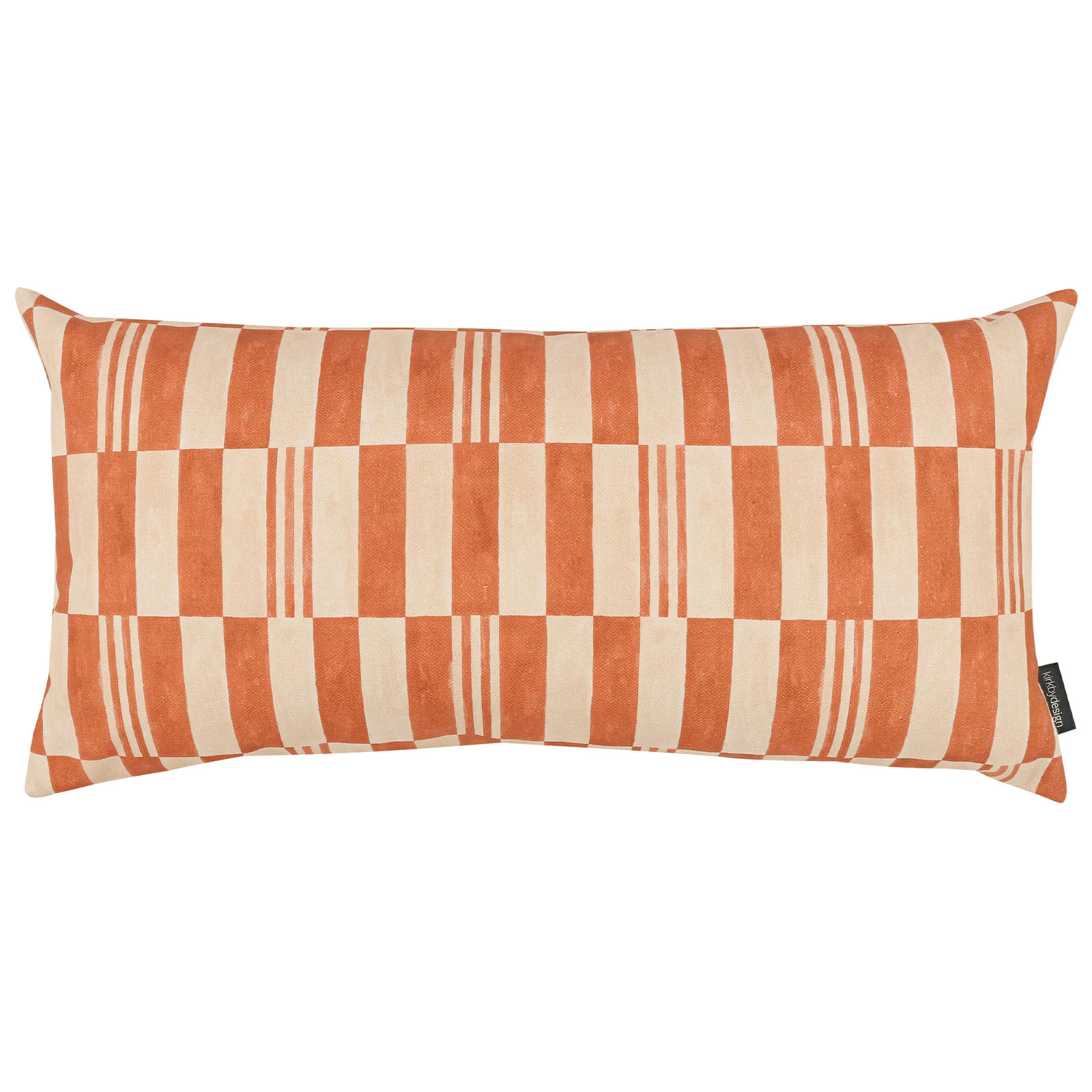 Kirkby checkerboard cushion terracotta