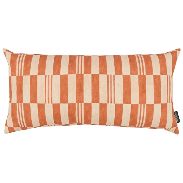 Kirkby checkerboard cushion terracotta