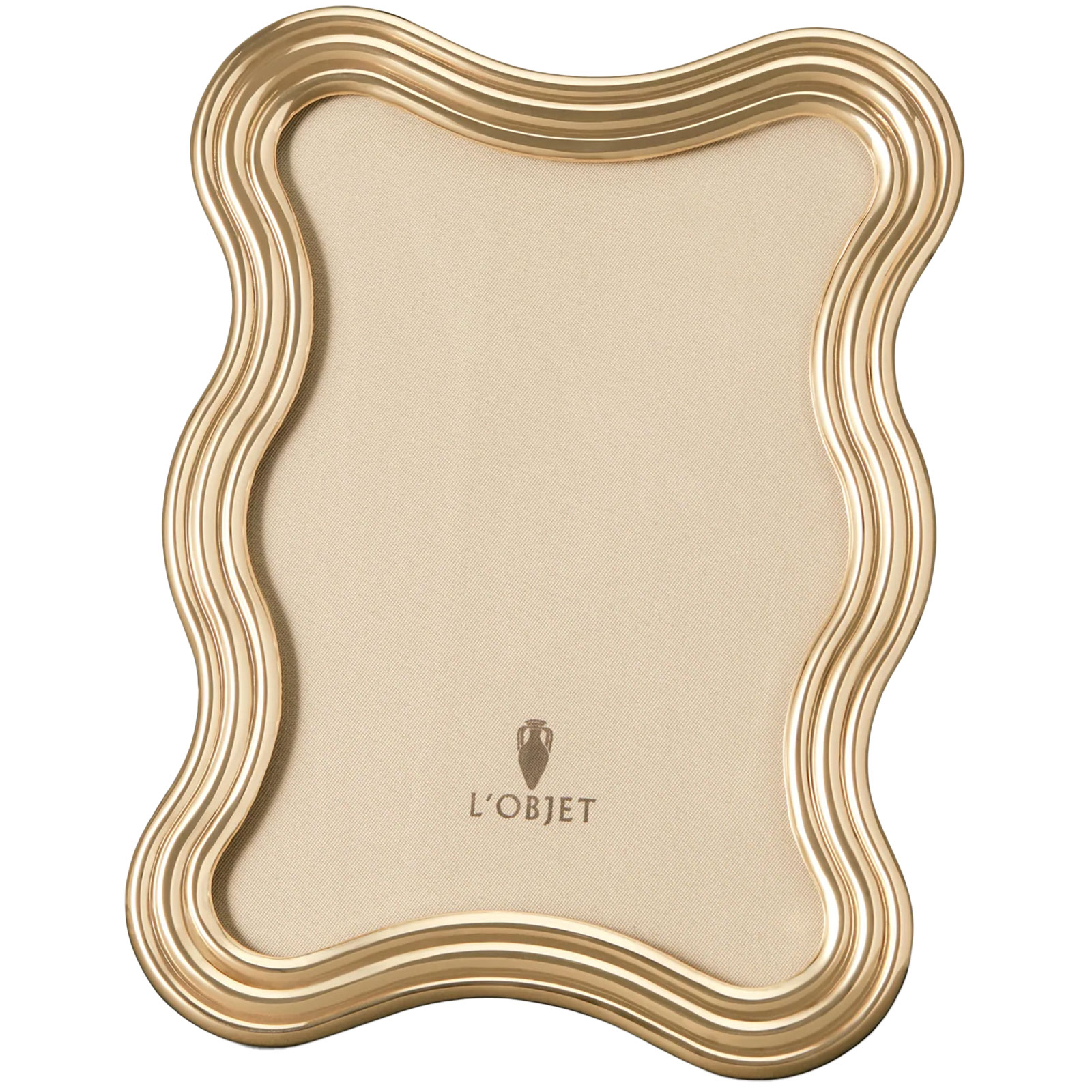 Ripple enamel frame in gold by L'Objet