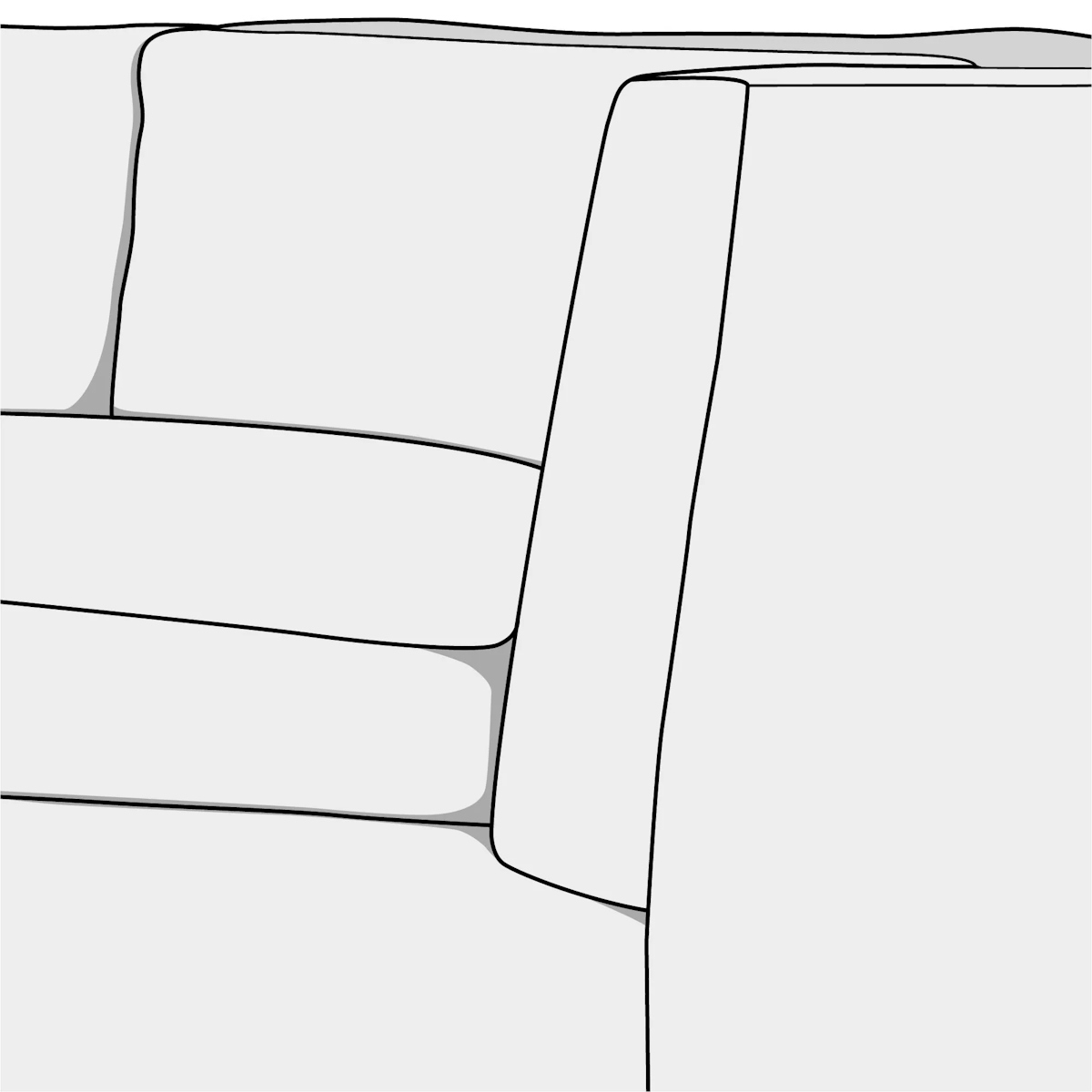 Illustration of shelter arm style sofa