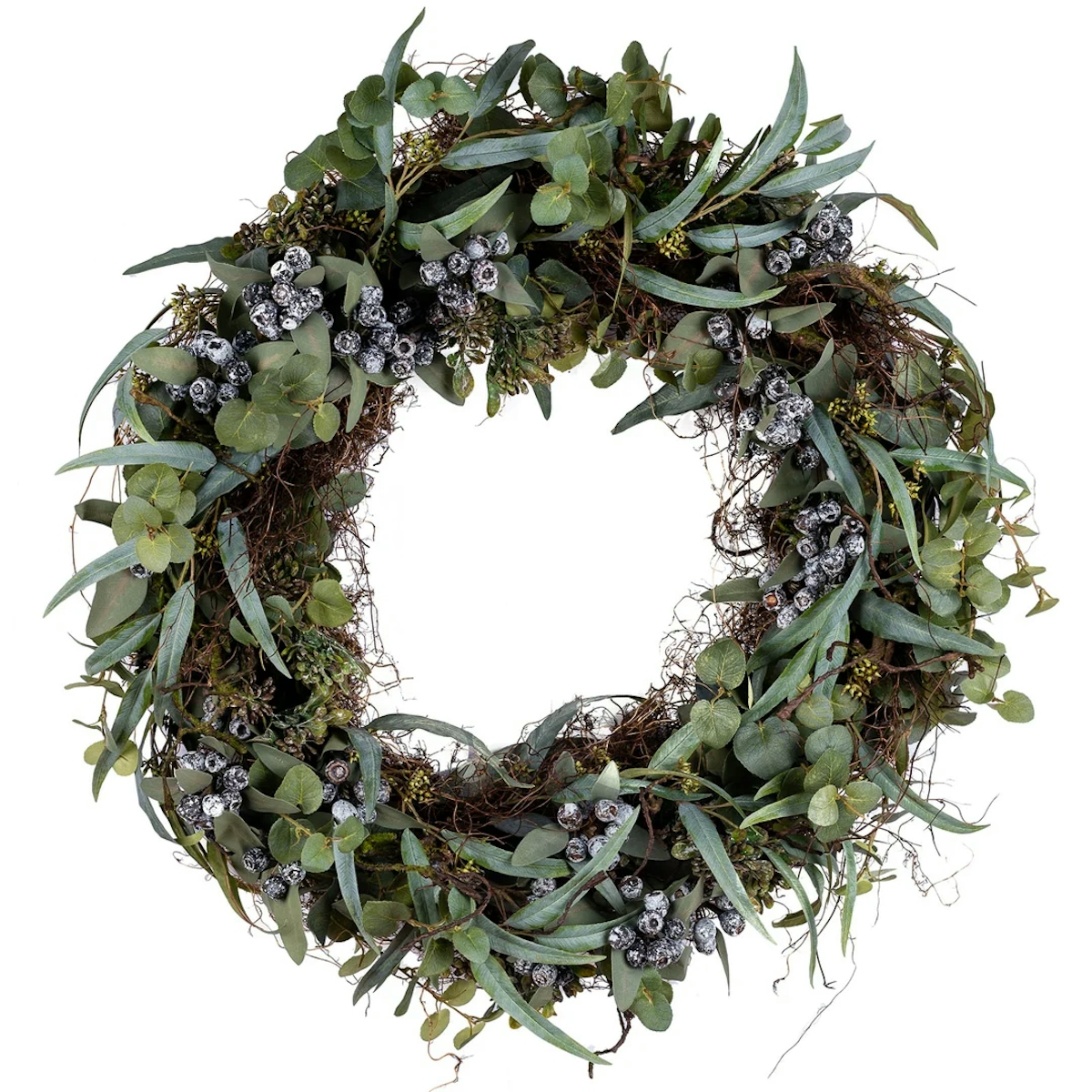 Eucalyptus, Berries & Twig Wreath by LuxDeco —  Luxury Christmas Wreath - LuxDeco.com