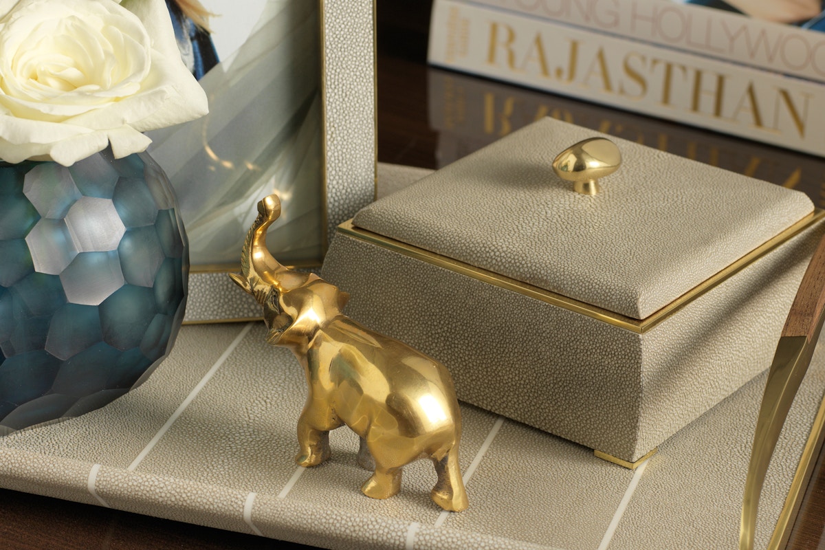 Forwood Design Sophie shagreen box and Jules shagreen tray