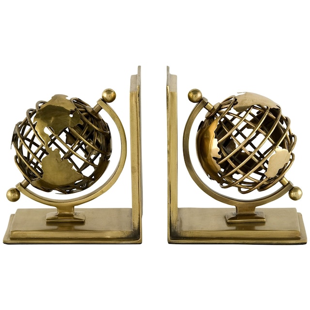 Eichholtz Globe Bookends in brass