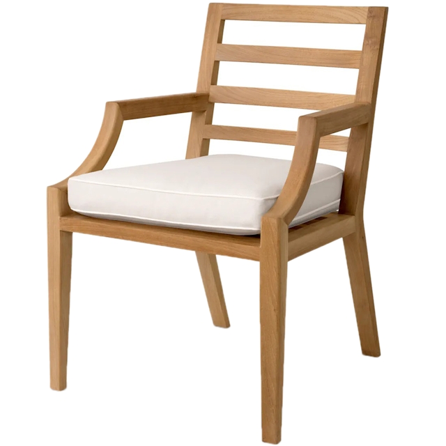 Eichholtz Hera outdoor dining chair with white cushion