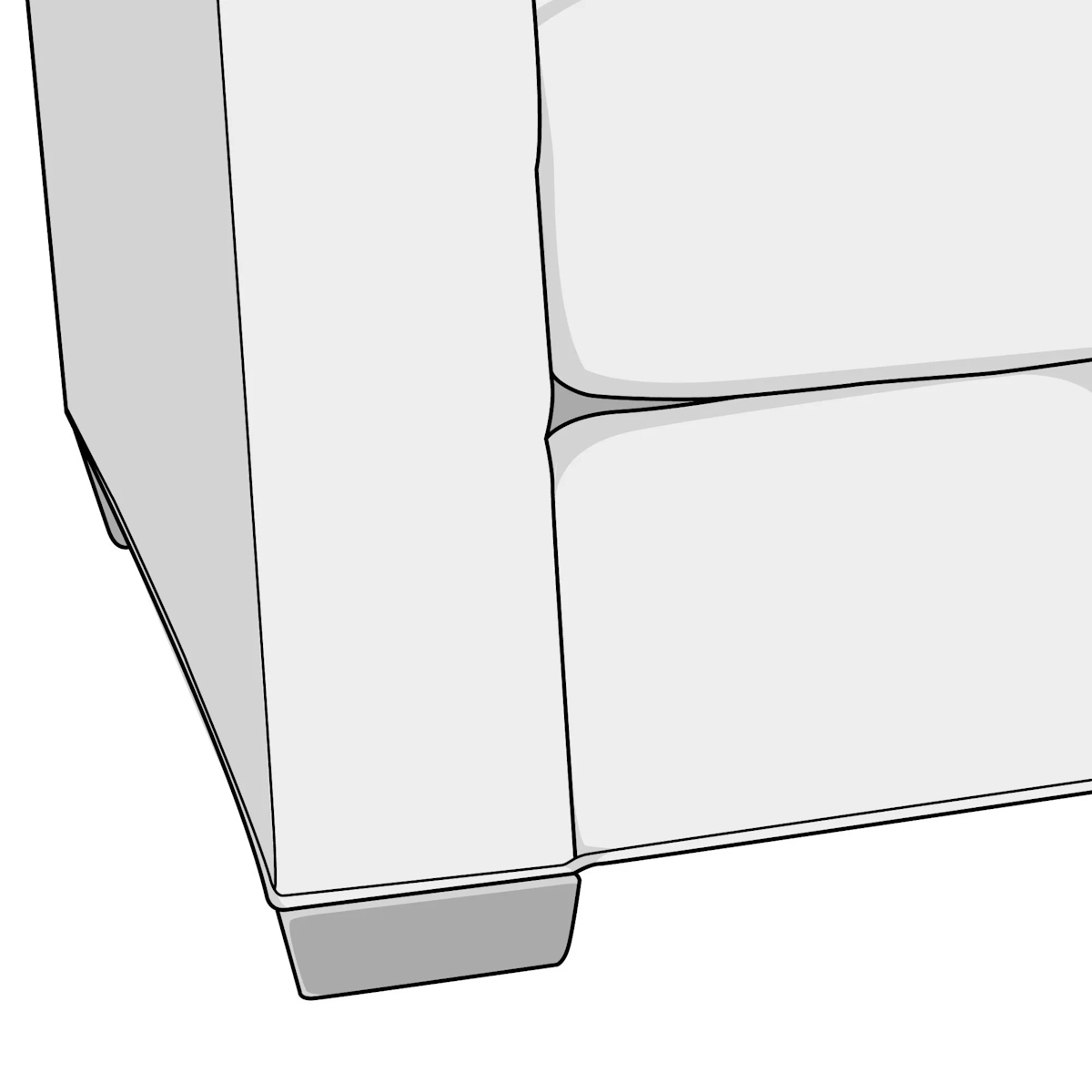 Illustration of block foot style sofa