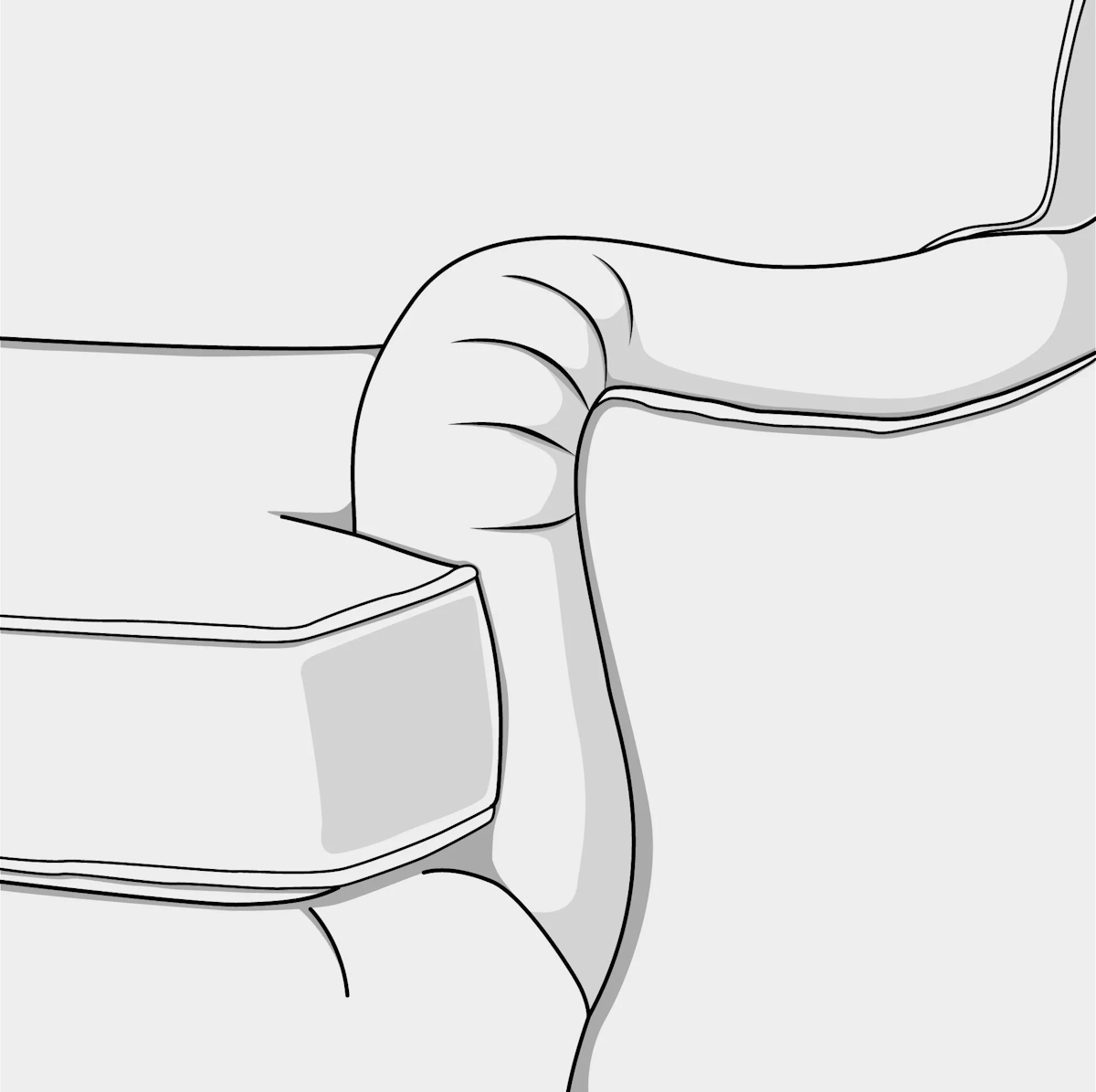 Illustration of english roll arm style sofa