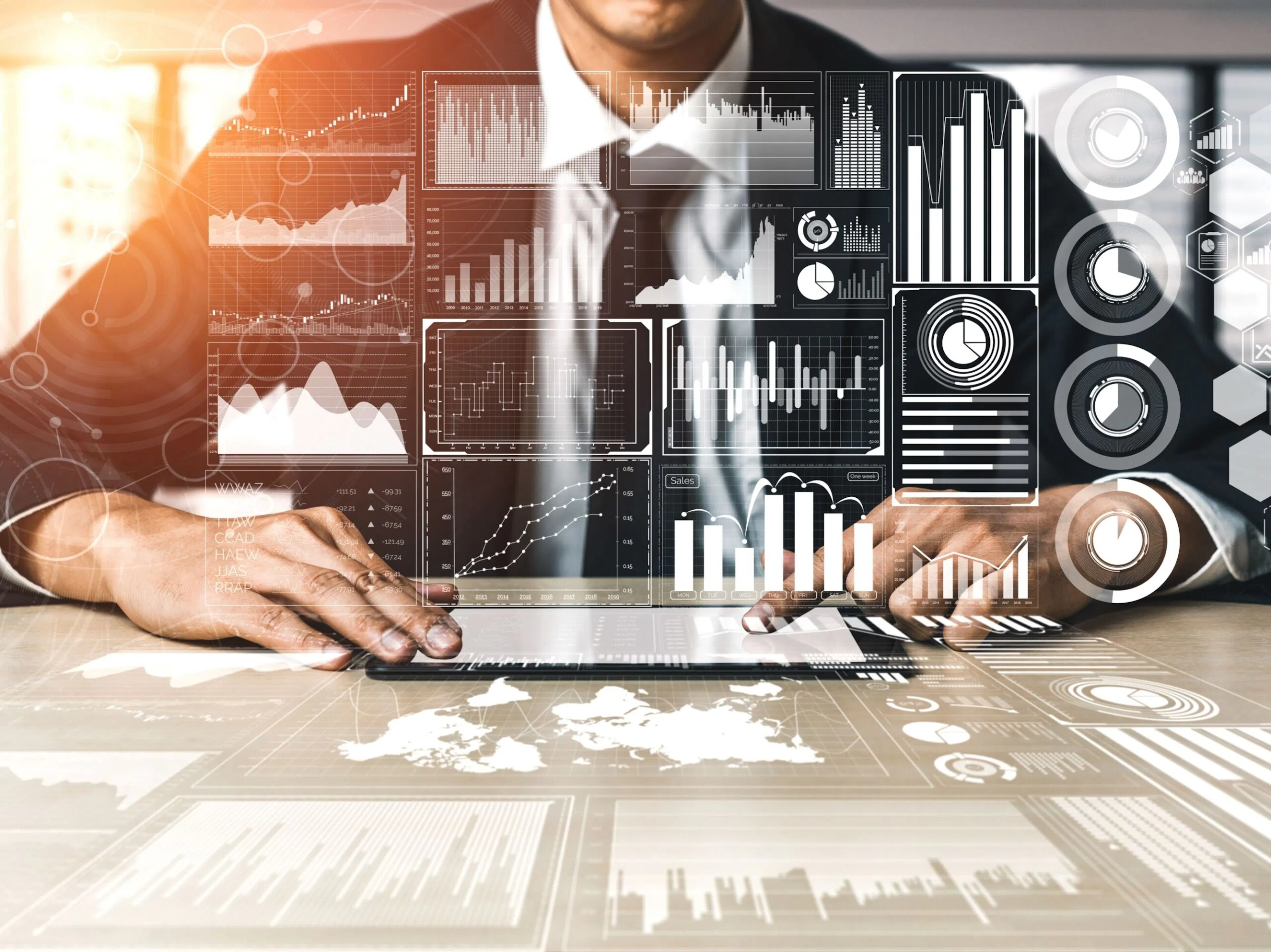 Big data and finance technology concept visual