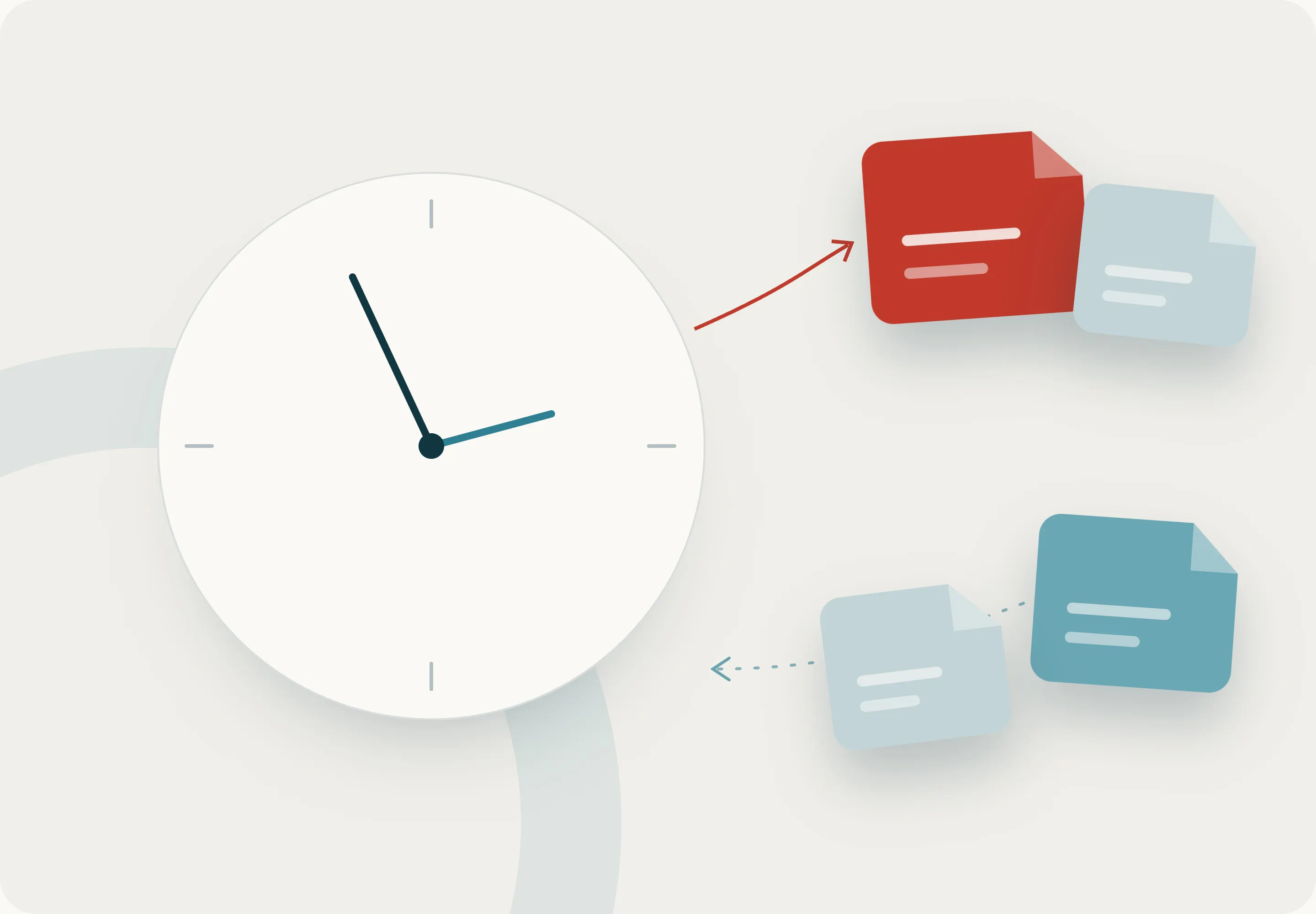 Illustration of scheduled file transfers moving documents between systems