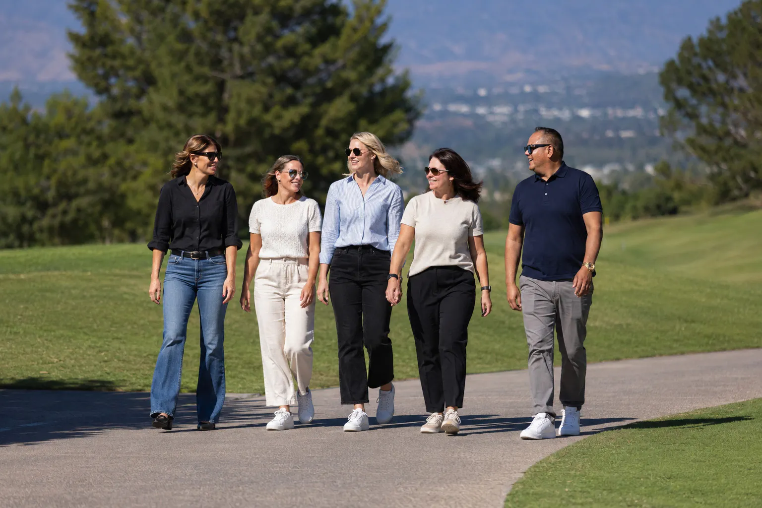Luxent team walking together outdoors