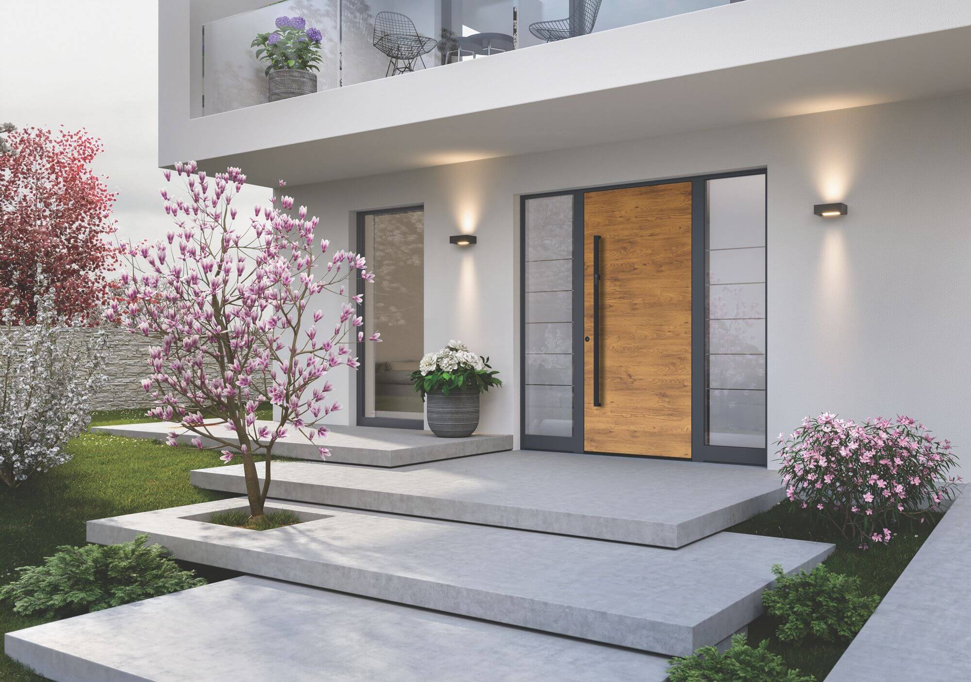 Haustüren Holz mit Glaseinsatz