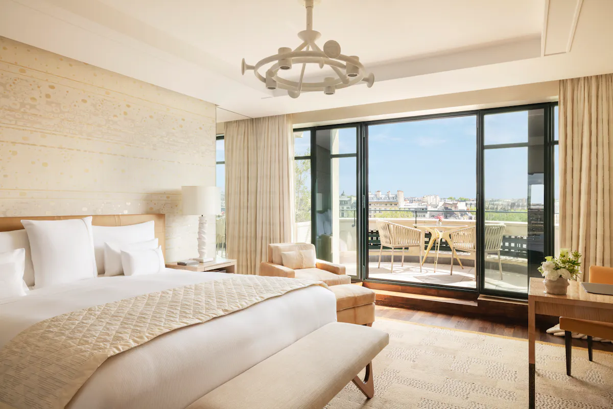 Cheval Blanc Paris - Junior suite balcony over Parisian rooftops