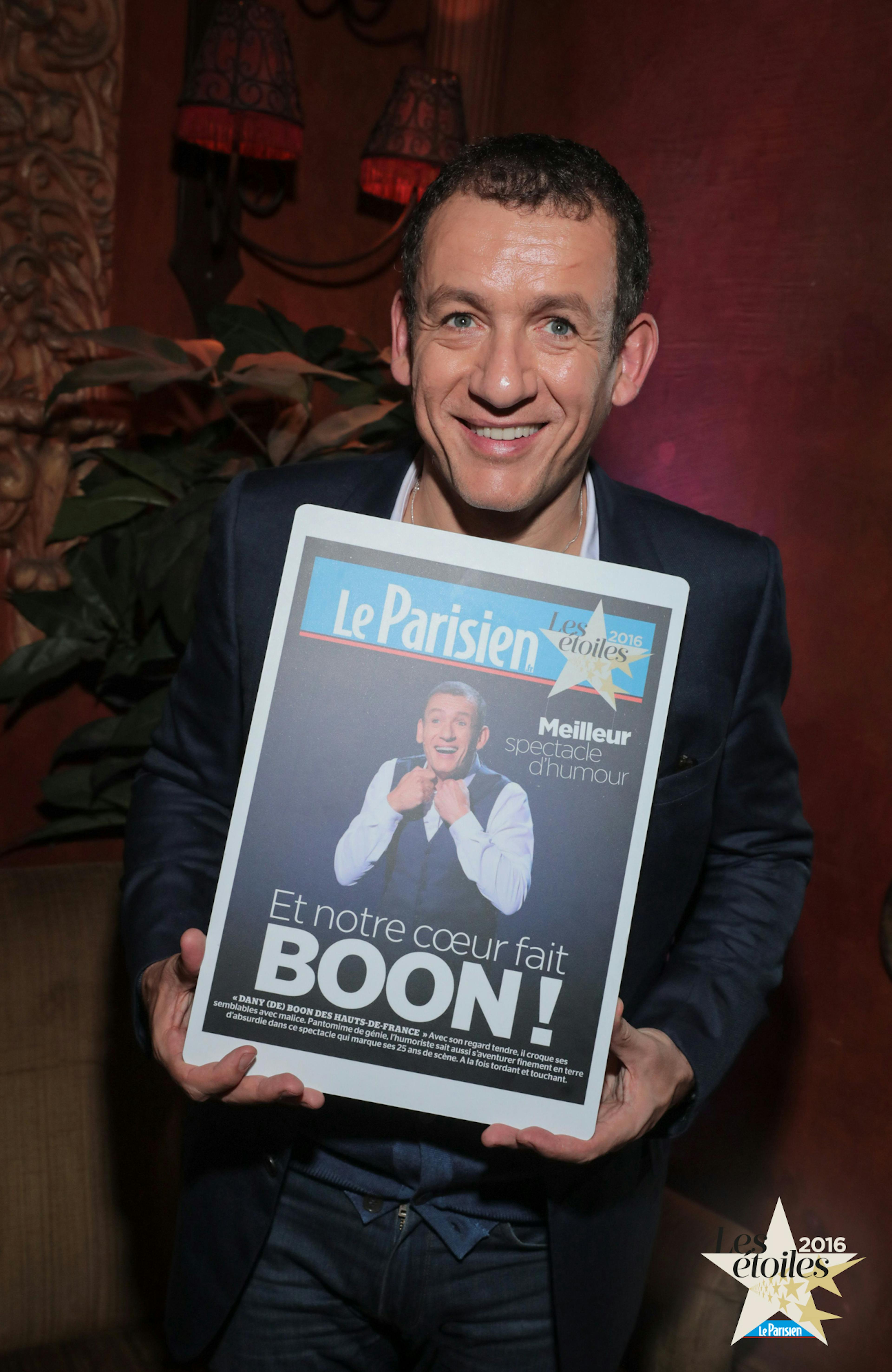 Among the many talents celebrated by the editors of Le Parisien-Aujourd’hui en France in a variety of fields (from circus and radio to publishing and television), actor and comedian Dany Boon was honored for the best comedy show of the year. © Le Parisien/Frédéric Dugit