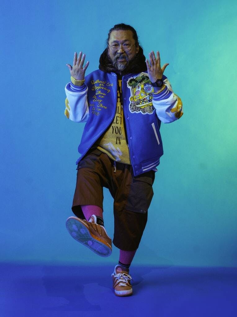 Takashi Murakami wearing the Classic Fusion Takashi Murakami Black Ceramic Rainbow