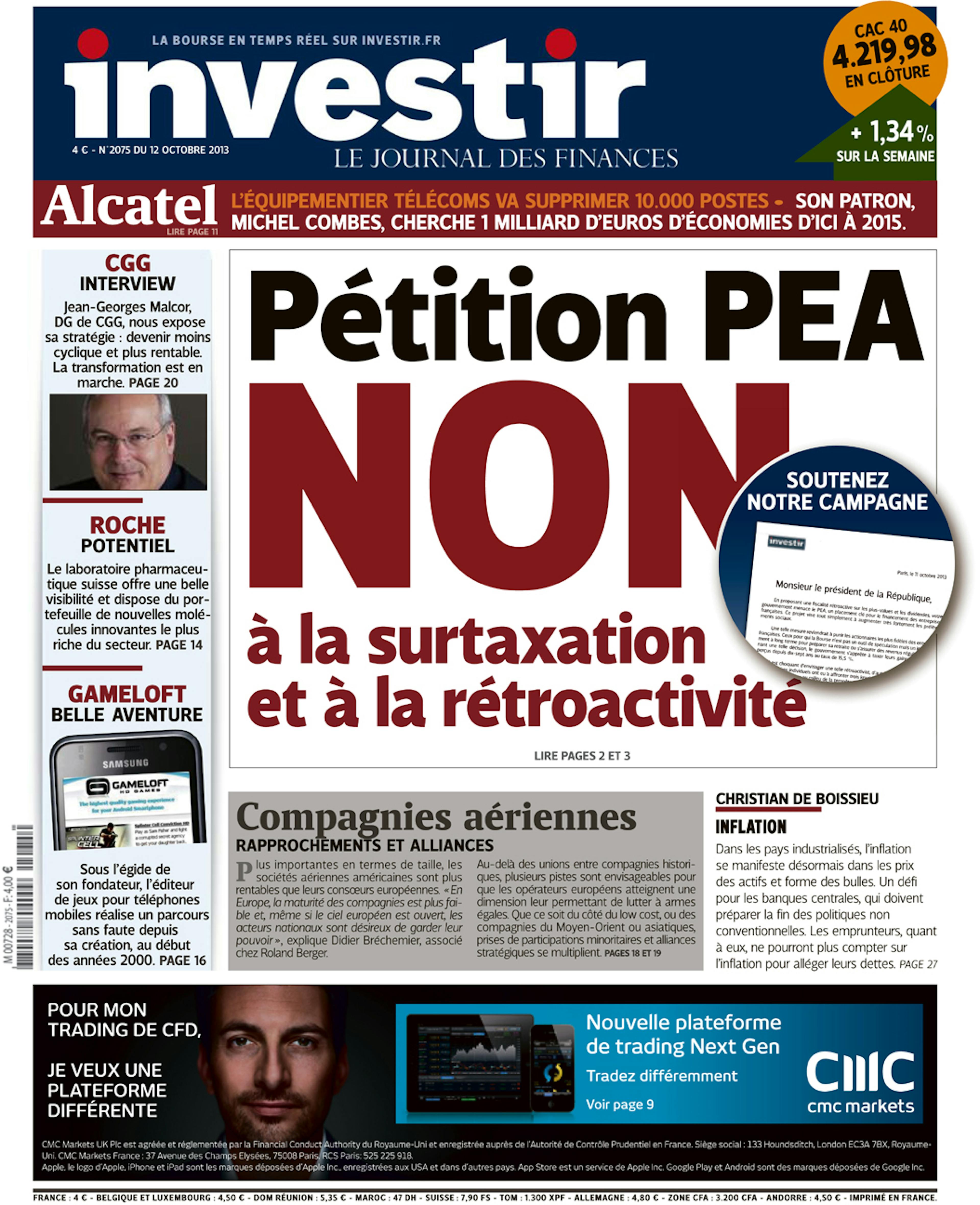"Pétition PEA" special edition from October 12, 2013.