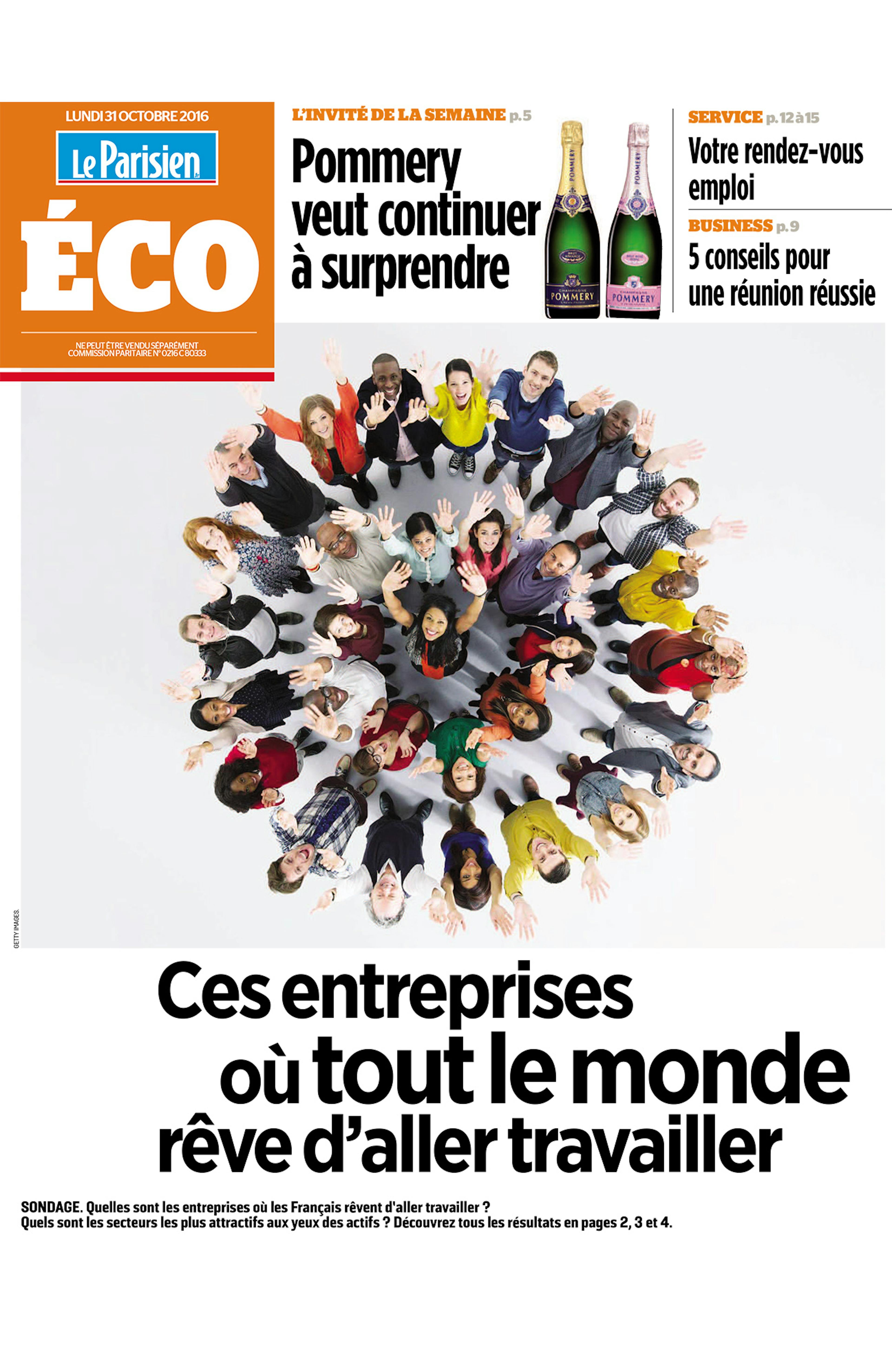 Front page of Le Cahier Éco weekly business supplement © Le Parisien