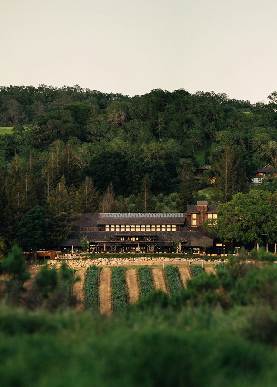 The Joseph Phelps winery in Napa Valley designed by architect John Marsh Davis